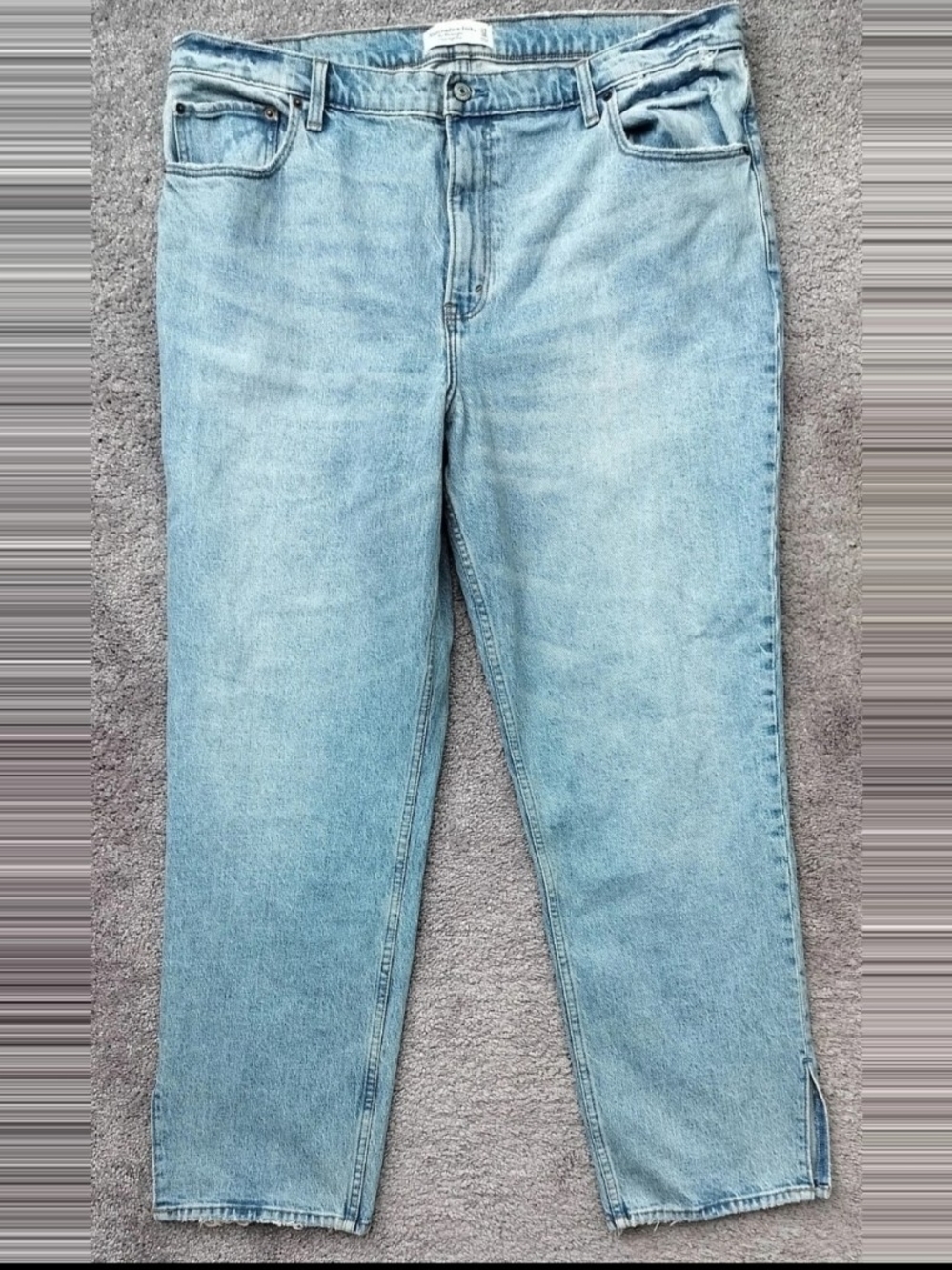 Abercrombie 90s Straight Jeans Womens 34 18S Ultra High Rise Slit Hem